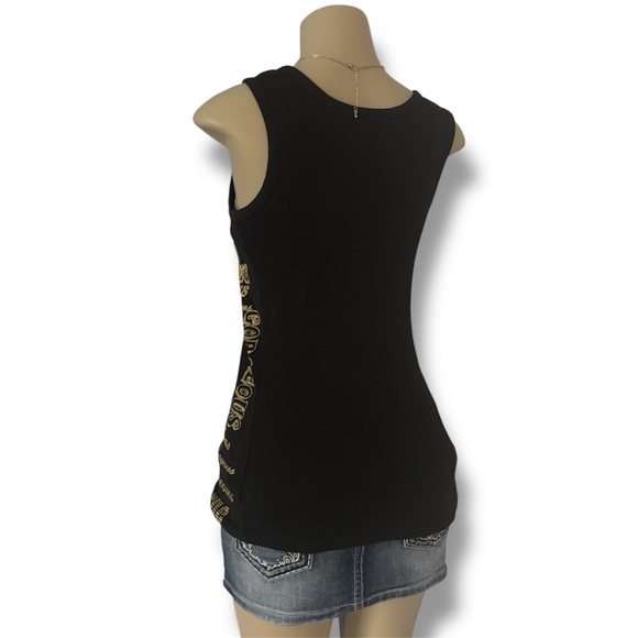 Black and Gold Graphic Tank Top - Picture 4 of 5